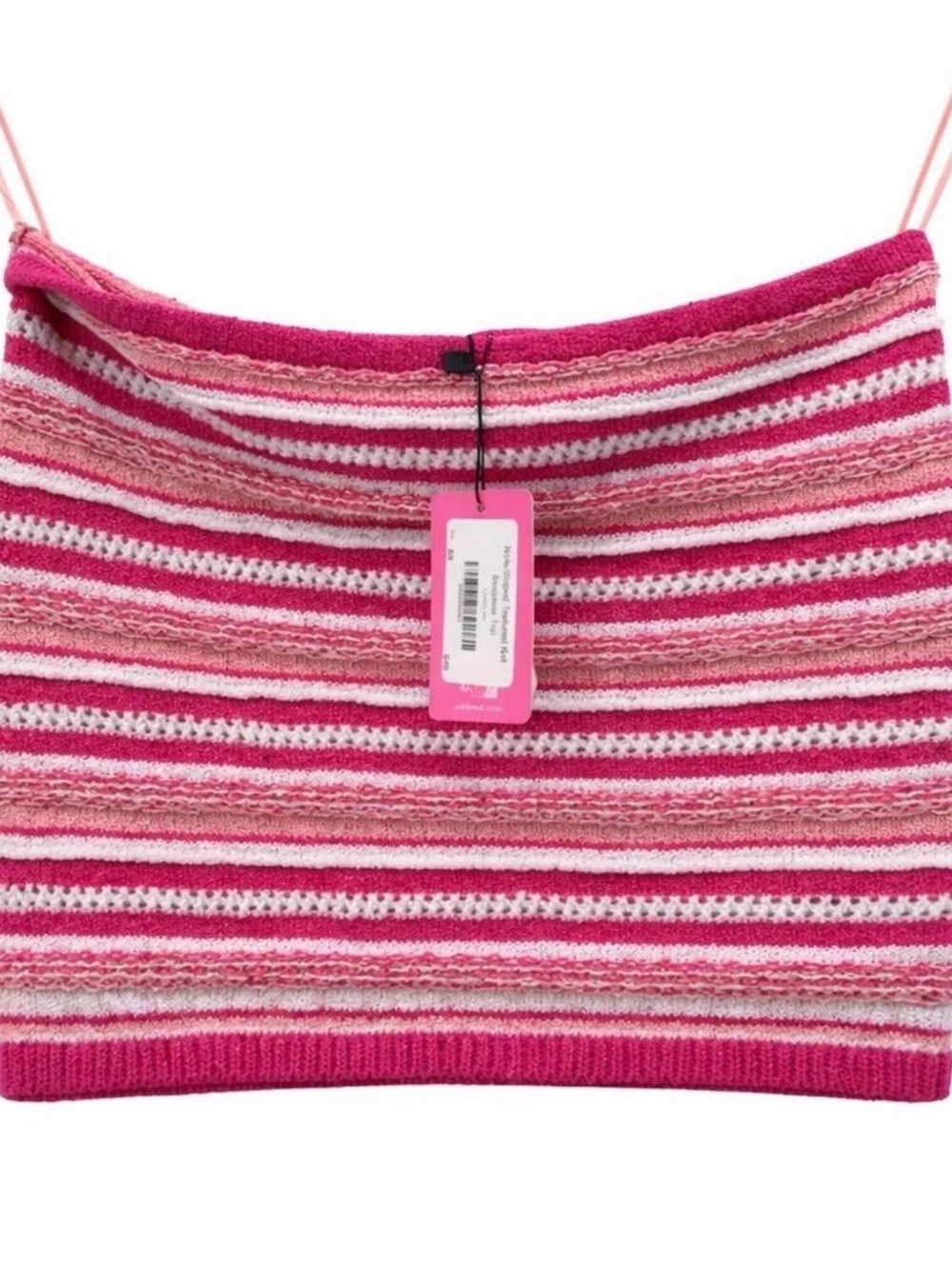 Edikted Pink Striped Knit Crop Top